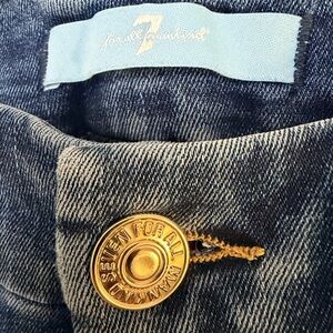 7 For All Mankind Blue Jeans with Red Accents